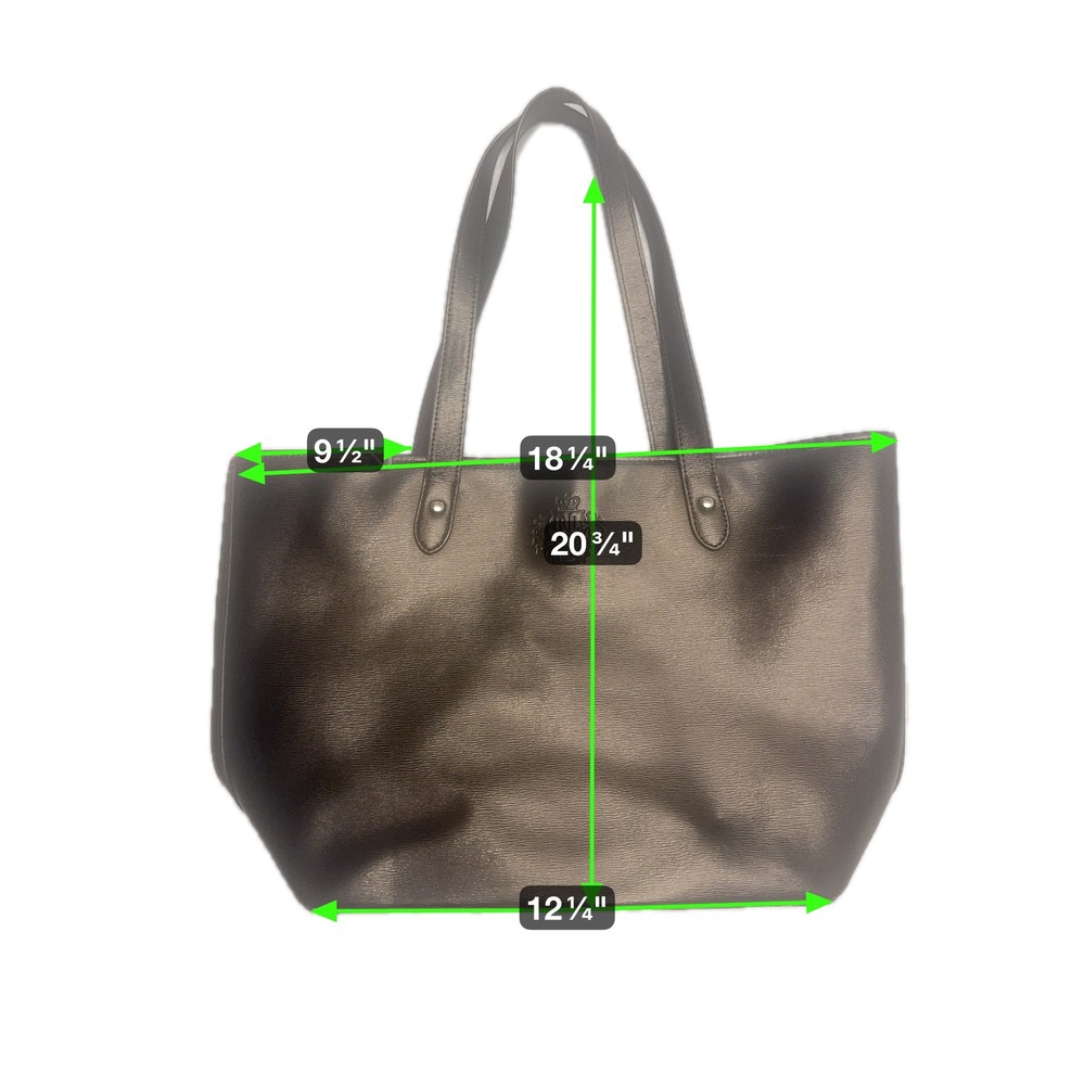 Ralph Lauren Black Metallic Tote‎ Bag Purse Handbag RLL Crest - Picture 2 of 5
